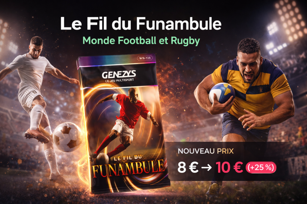 Booster Genezys Le Fil du Funambule football rugby augmentation prix 10 euros arène