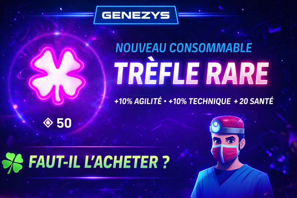 Trèfle rare Genezys nouveau consommable bonus agilité technique santé analyse faut-il acheter